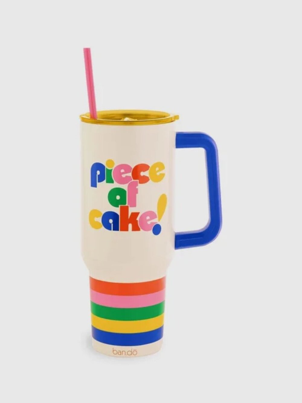 Piece of Cake Mega 40 oz Stainless Steel Tumbler with Handle NWT